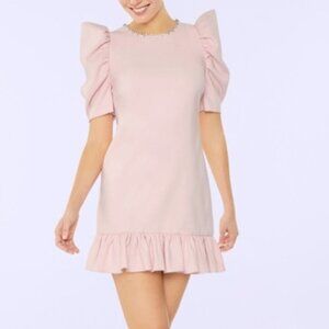 LIKELY Rosie Dress /Rhinestone Embellished Neckline Detail Sz: 8 Rose Shadow